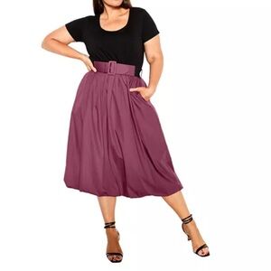 Elegant Purple Midi Skirt